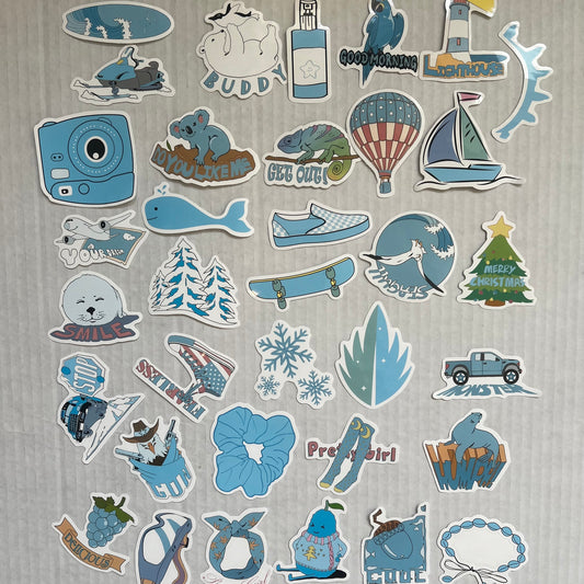 Blue Themed Stickers